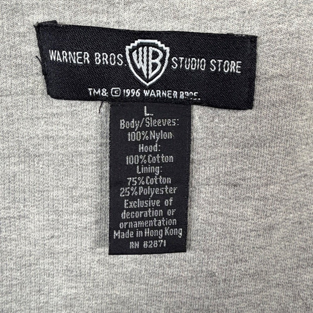 Vintage 1996 Warner Bros Ice Demons Tazmanian Hockey League Jacket Mens L Black - Picture 2 of 11